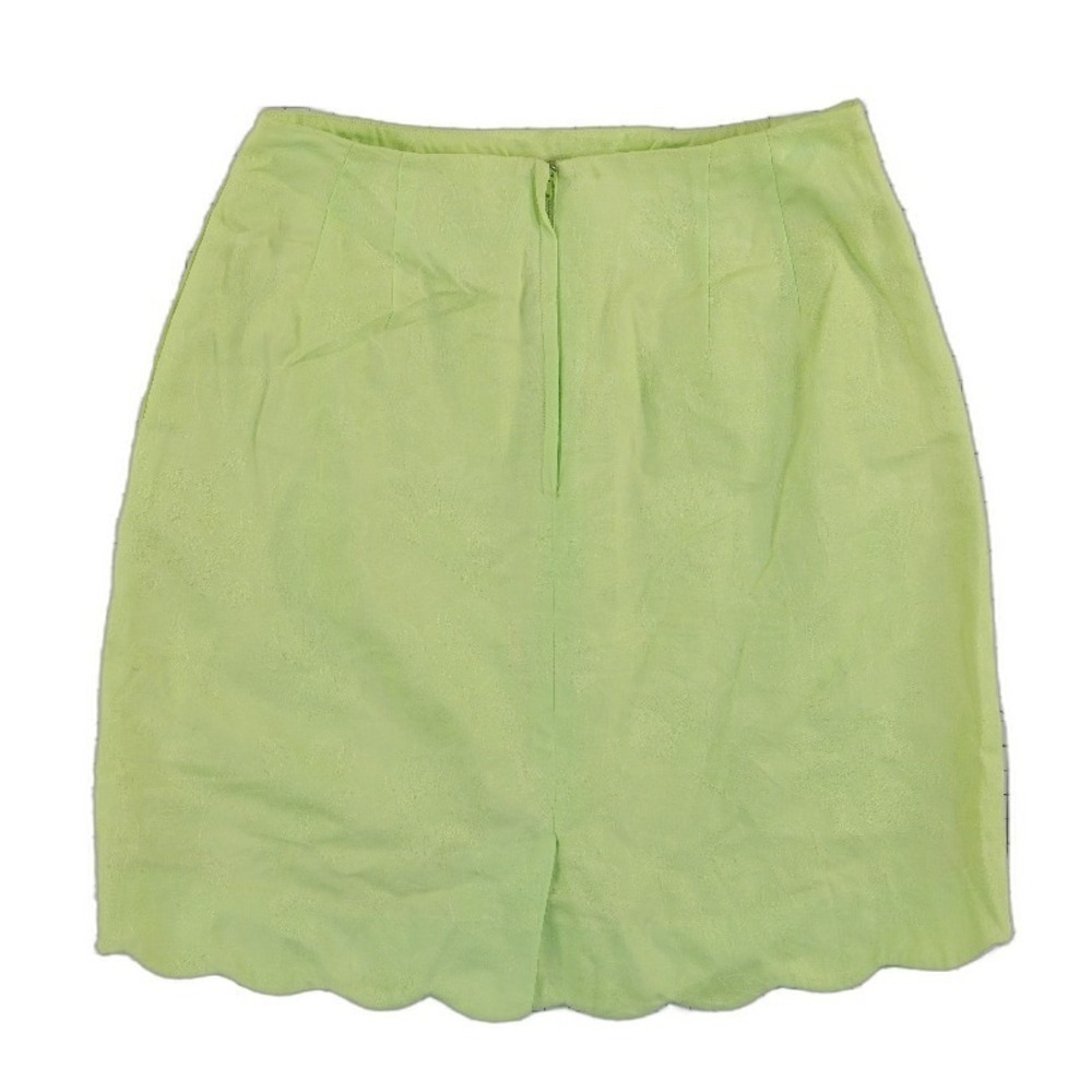 Lilly Pulitzer 100% Cotton Mini Skirt Women's Size 4 Lime Green Scalloped Hem - Picture 2 of 5